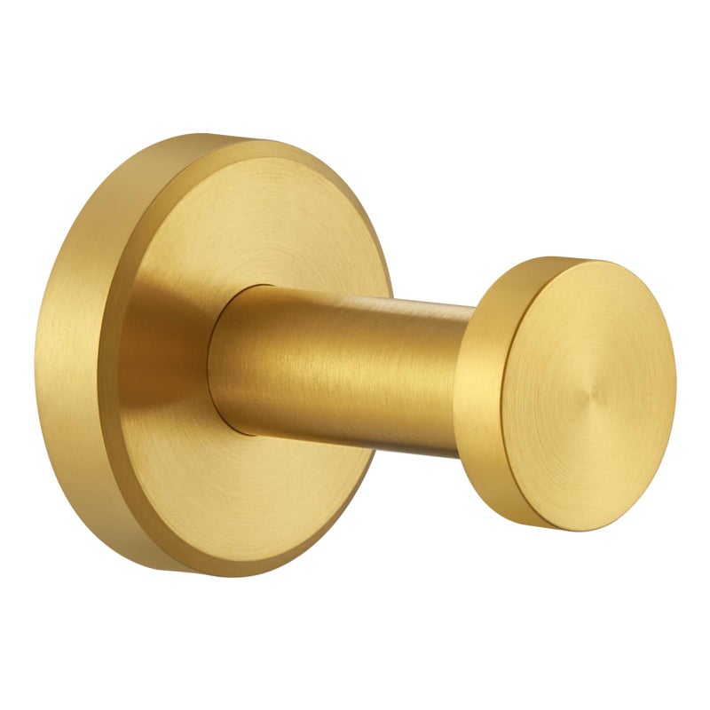 Angle Simple Robe and Towel Hook, SUS304 Stainless Steel Bathroom Robe Hook, Small Towel Hanger for Wall or Cabinet, Brushed Dark Gold - Image 1